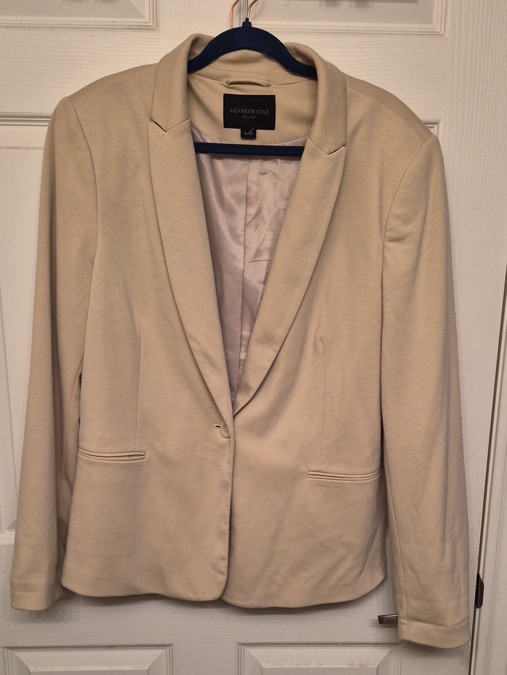 Kenneth Cole Soft Cream Single-Button Blazer